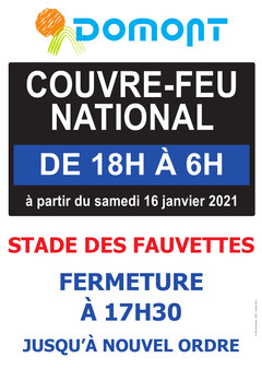 AFFICHE COUVRE FEU STADE Fauvettes 15-01-2021