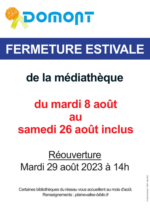 Affiche fermeture estivale med 2023