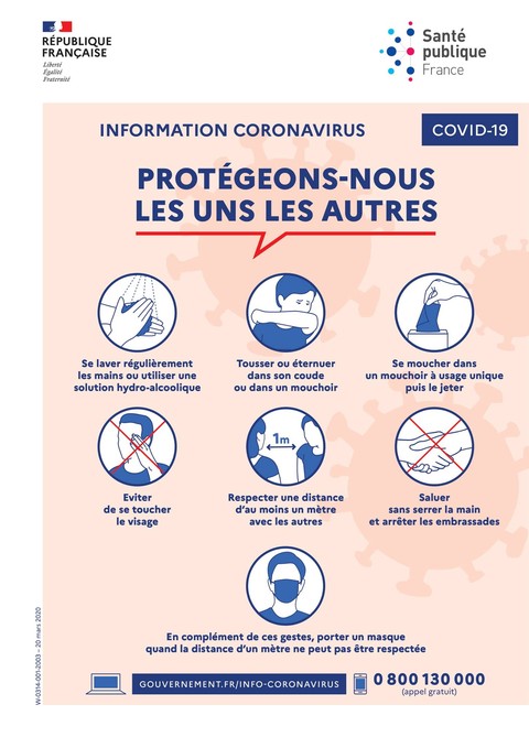 Affiche gestes barrières Gouvernement Affiche gestes barrières Gouvernement