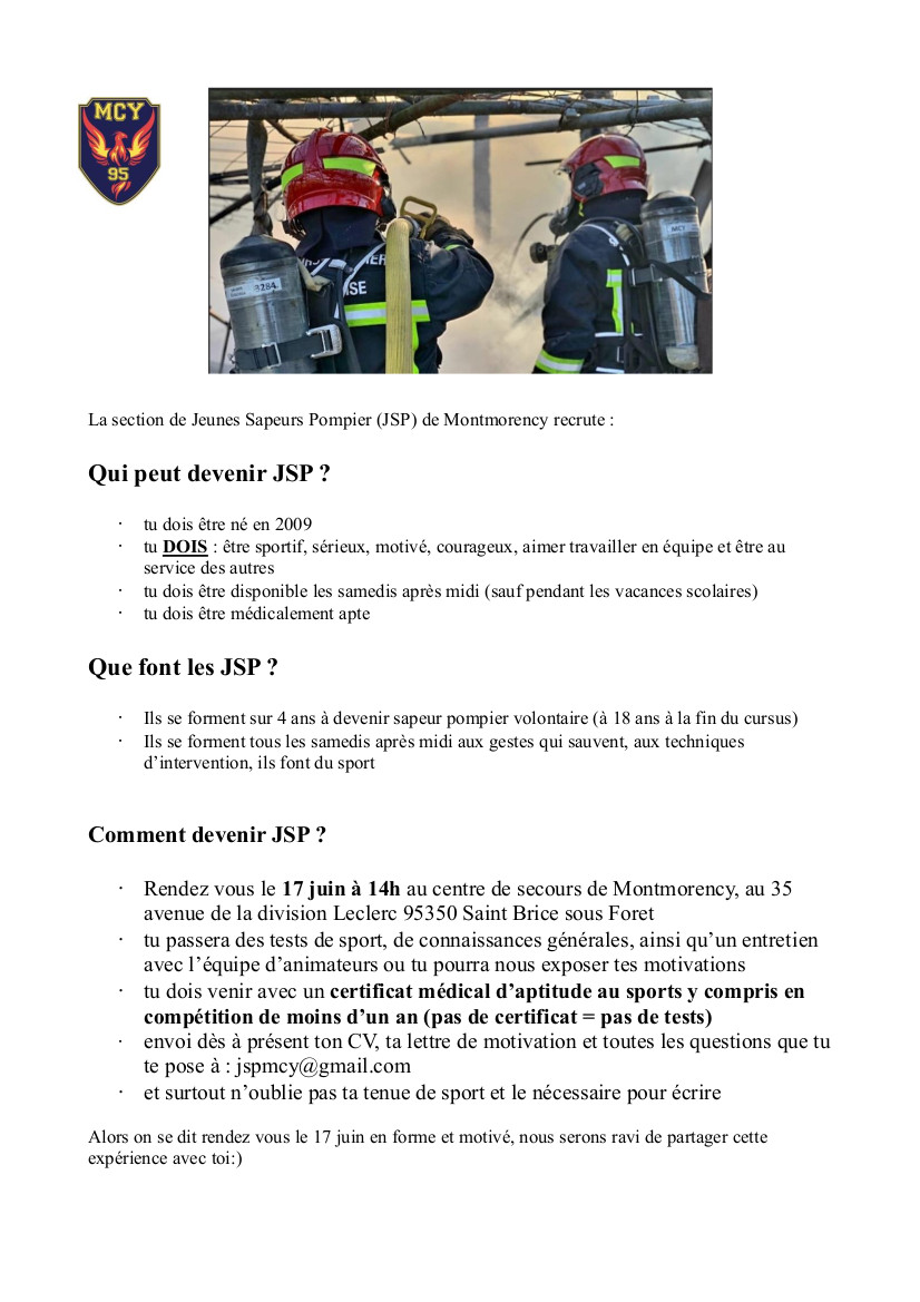 Affiche recrutement JSP juin 2023