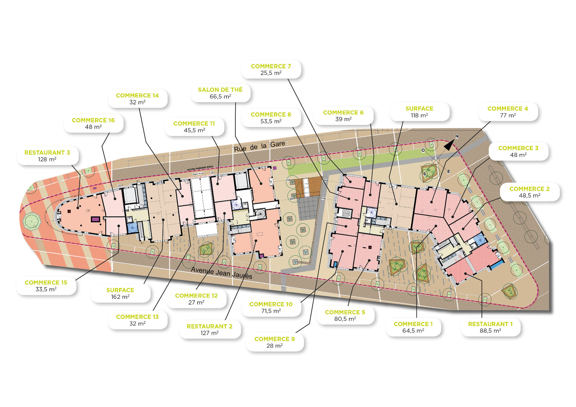 Coeur de ville plan de masse commerces Coeur de ville plan de masse commerces