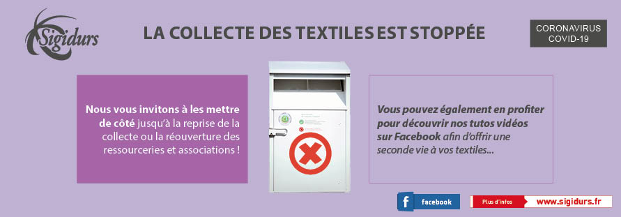 Information sigidurs collect des textiles Covid-19 Information sigidurs collect des textiles Covid-19