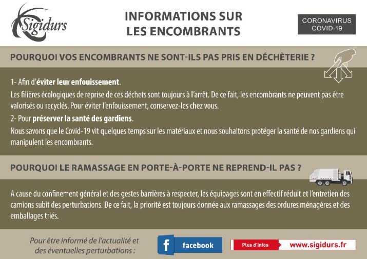 Informations sur les encombrants avril 2020 Informations sur les encombrants avril 2020
