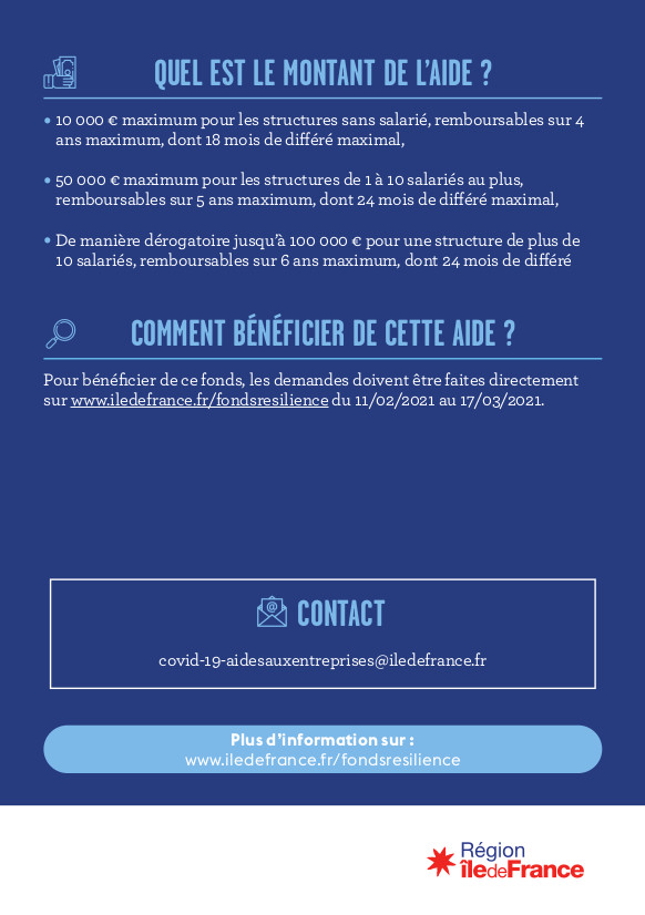 Le fonds résilience Ile-de-France et Collectivités février 2021 2 Le fonds résilience Ile-de-France et Collectivités février 2021 2