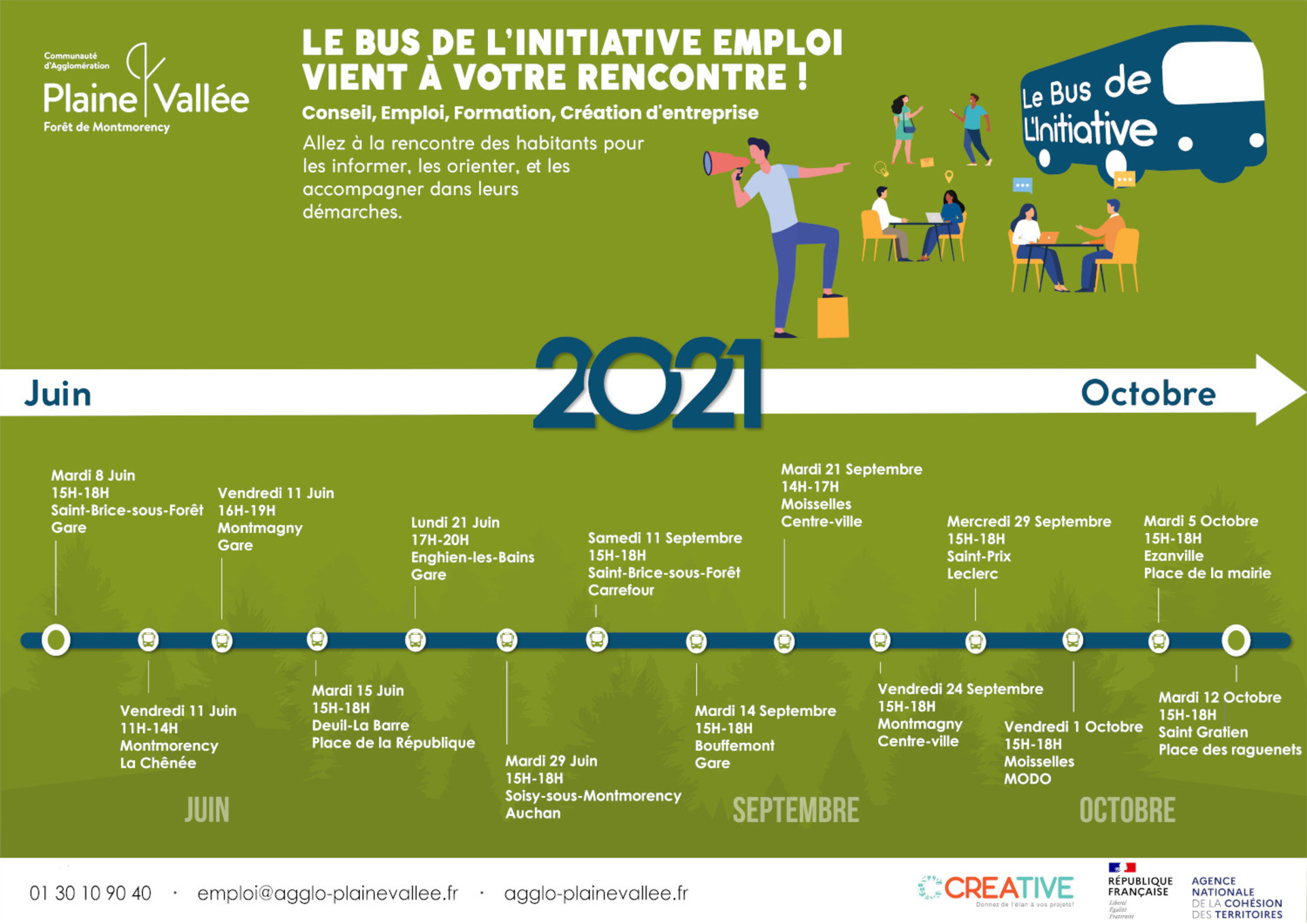 Parcours bus initiative emploi Plaine Vallée du 8 juin au 12 octobre Parcours bus initiative emploi Plaine Vallée du 8 juin au 12 octobre