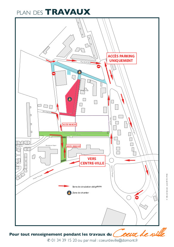 Plan circulation travaux aménagement urbain coeur de ville phase 2 2019 Plan circulation travaux aménagement urbain coeur de ville phase 2 2019