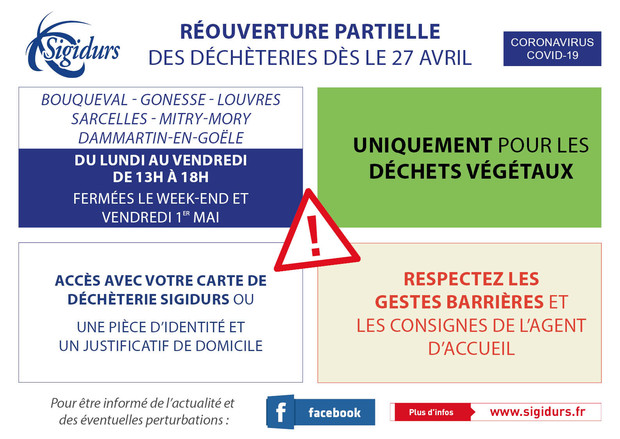 Réouverture partielle déchèteries avril 2020 ok Réouverture partielle déchèteries avril 2020 ok