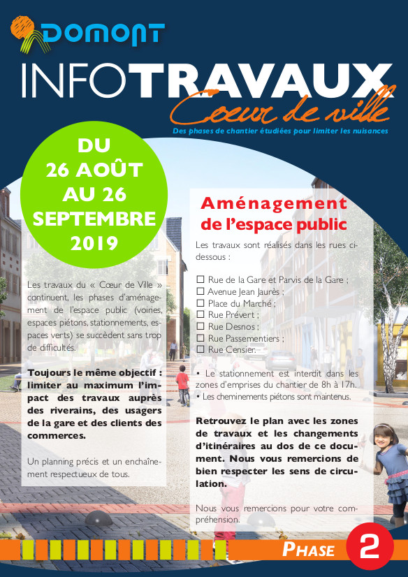 Tract travaux aménagement urbain coeur de ville phase 2 2019 Tract travaux aménagement urbain coeur de ville phase 2 2019