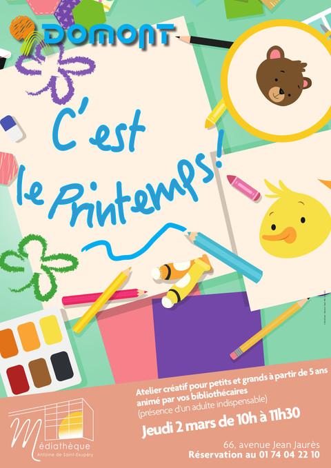 Affiche atelier créatif 2 mars 2023