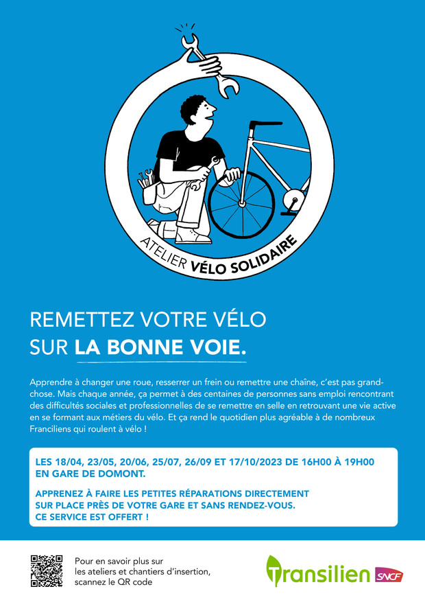 Affiche atelier vélo solidaire 2023