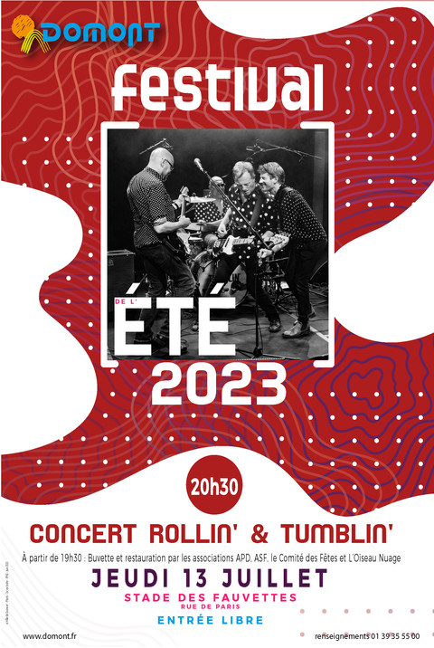 Affiche concert Rollin’ & Tumblin’ juillet 2023