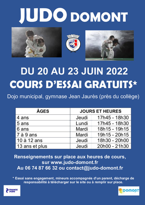 Affiche cours essai judo juin 2022 Affiche cours essai judo juin 2022