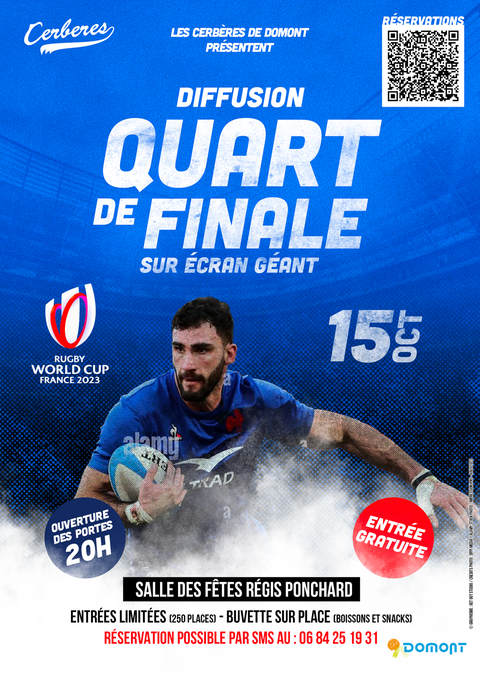 Affiche diffusion Quart Finale rugby oct 2023