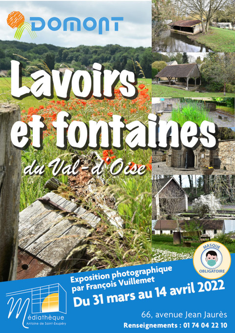 Affiche Expo Lavoirs et fontaines F Vuillemet mars 2022