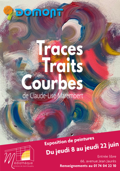 Affiche Exposition Traces traits courbes CL MArembert