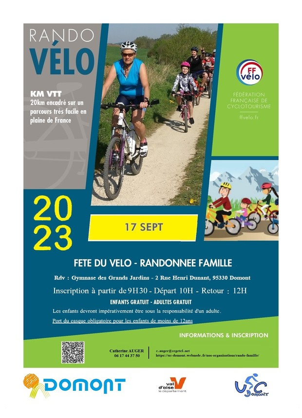 Affiche fête vélo randonnée famille sept 2023