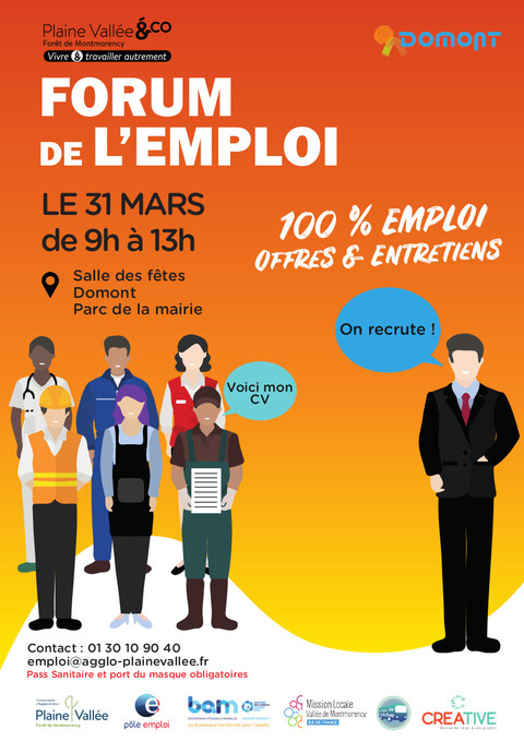 Affiche forum de l'emploi mars 2022