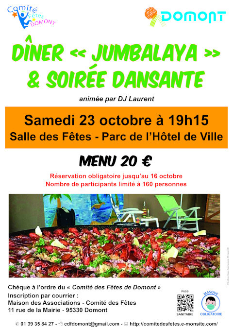 Affiche Jumbalaya Comité des Fêtes octobre 2021 Affiche Jumbalaya Comité des Fêtes octobre 2021