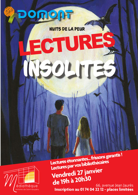 Affiche lectures insolites janvier 2023