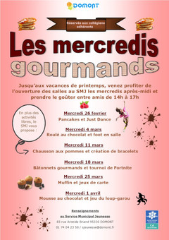 Affiche mercredis gourmands SMJ mars 2020 Affiche mercredis gourmands SMJ mars 2020