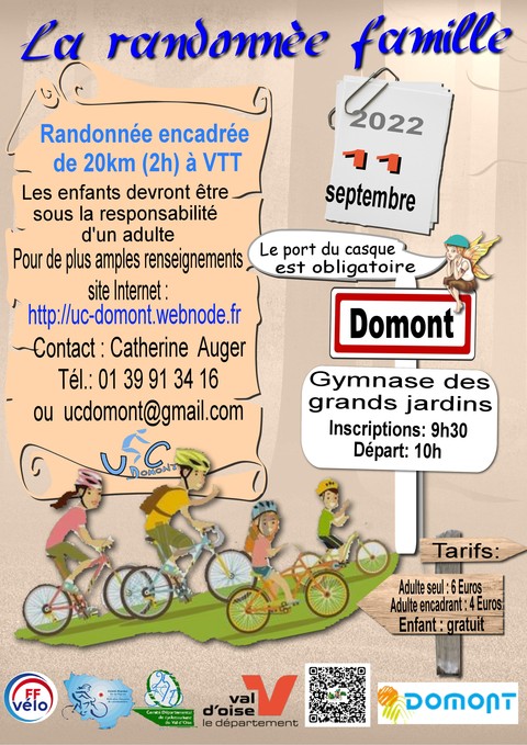 Affiche randonnée famille UC Domont sept 2022 Affiche randonnée famille UC Domont sept 2022