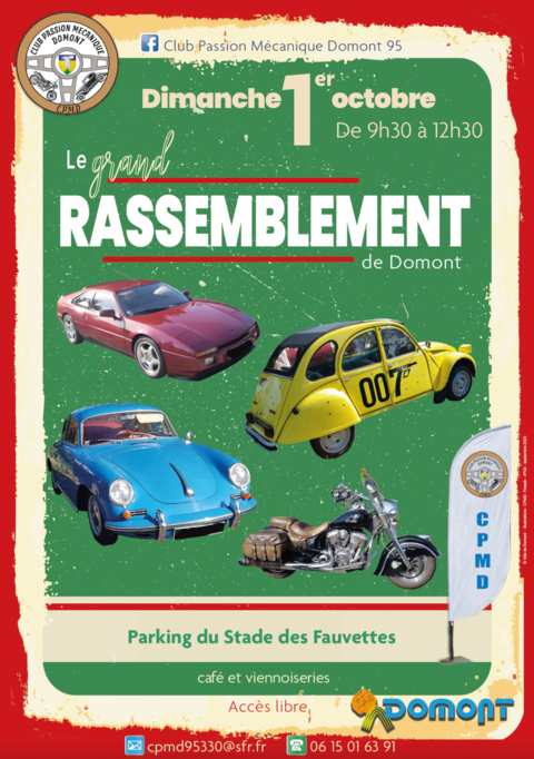 Affiche rassemblement voitures anciennes oct 2023