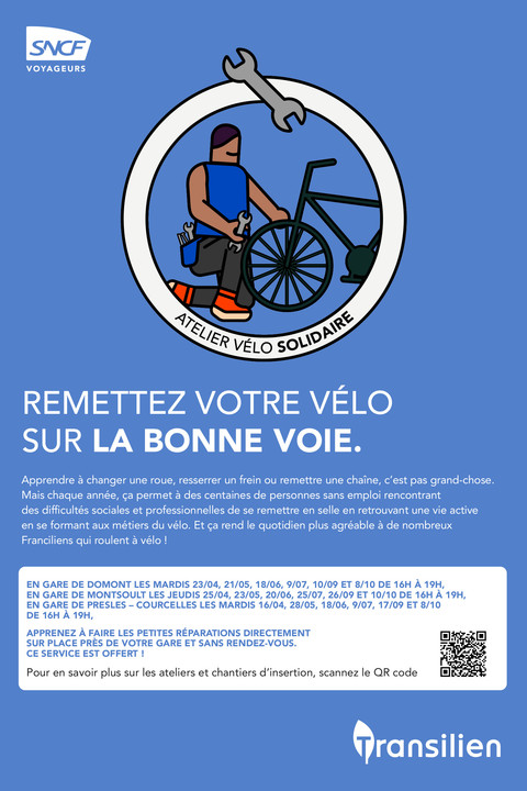 Affiche réparer vélo avril 2024