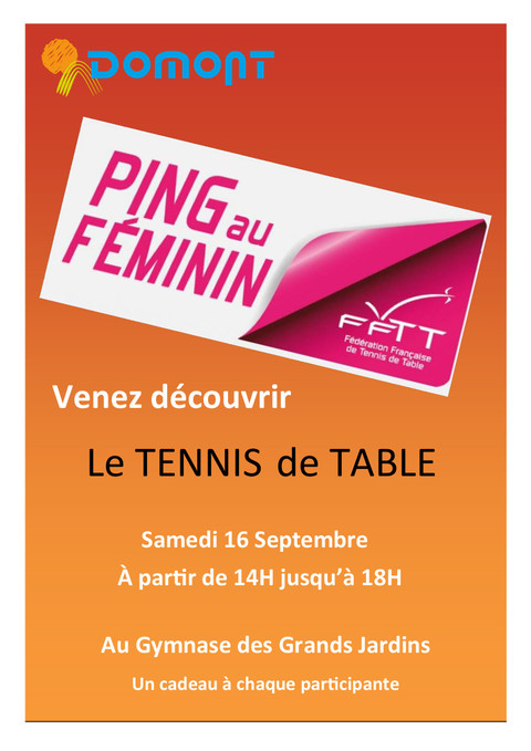 Affiche Tennis de table au féminin 2023