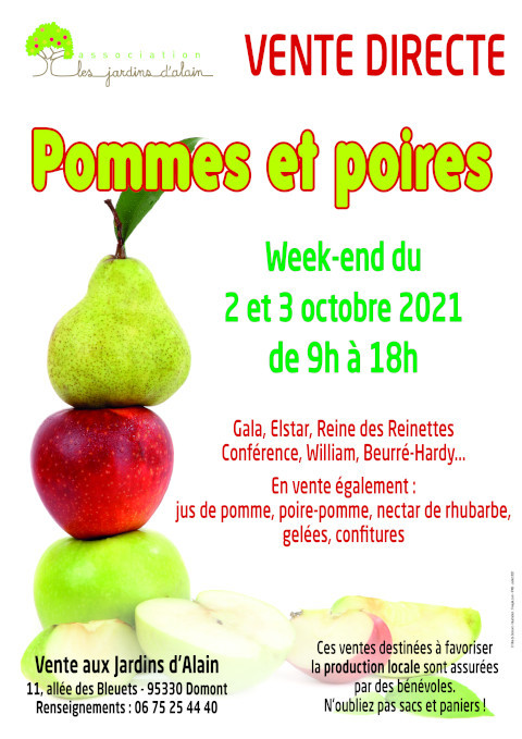 Affiche vente pommes poires oct 2021 Affiche vente pommes poires oct 2021