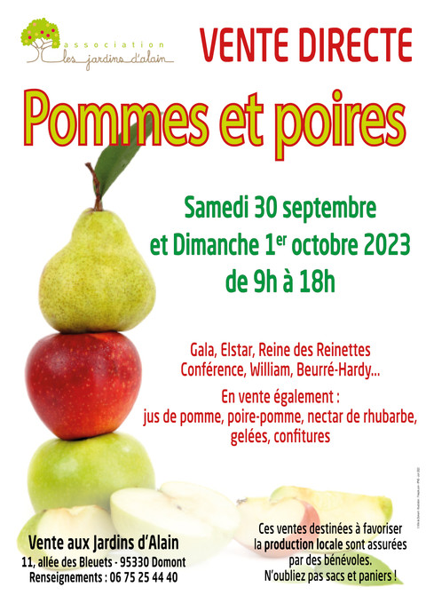 Affiche vente pommes poires sept 2023