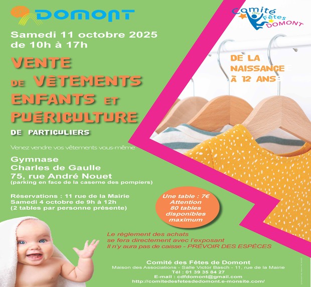AFFICHE Vente puericulture 11 oct 2025