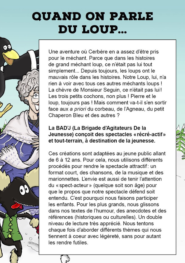 Affiche Verso flyer spect Quand on parle du loup janv 2020 Affiche Verso flyer spect Quand on parle du loup janv 2020