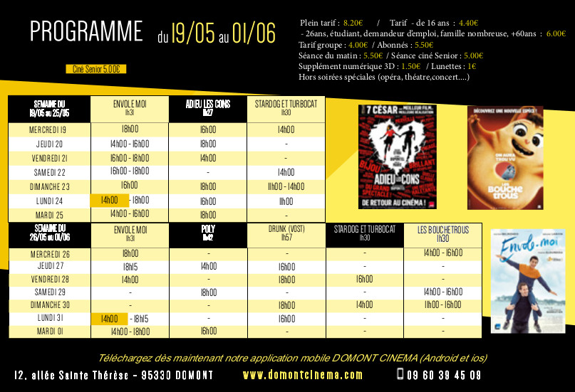 Cinéma programme du 19 mai au 1er juin 2021