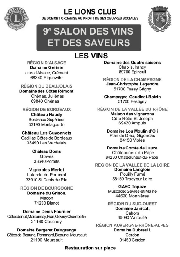 Exposants salon des vins 2023 1