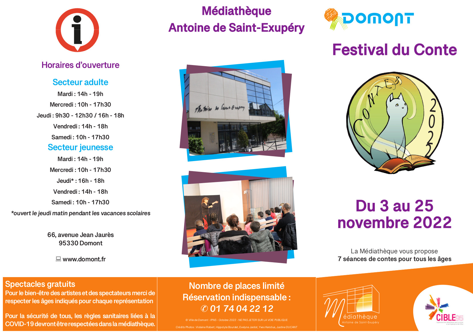 Horaires festival du conte 2022 flyers