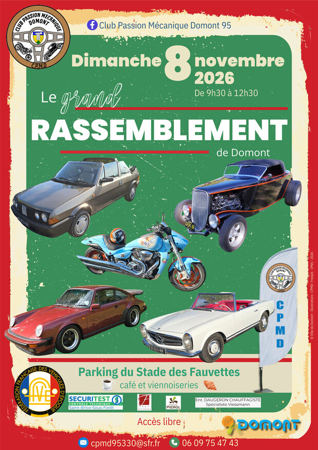 Rassemblement de voitures 8 Novembre 2026