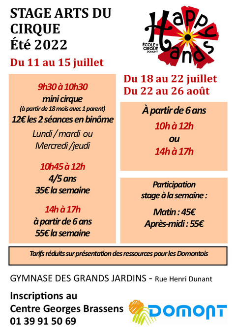 Stage d'été Arts du cirque Brassens 2022