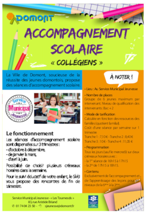 Affiche Accompagnement scolaire SMJ 2022 2023