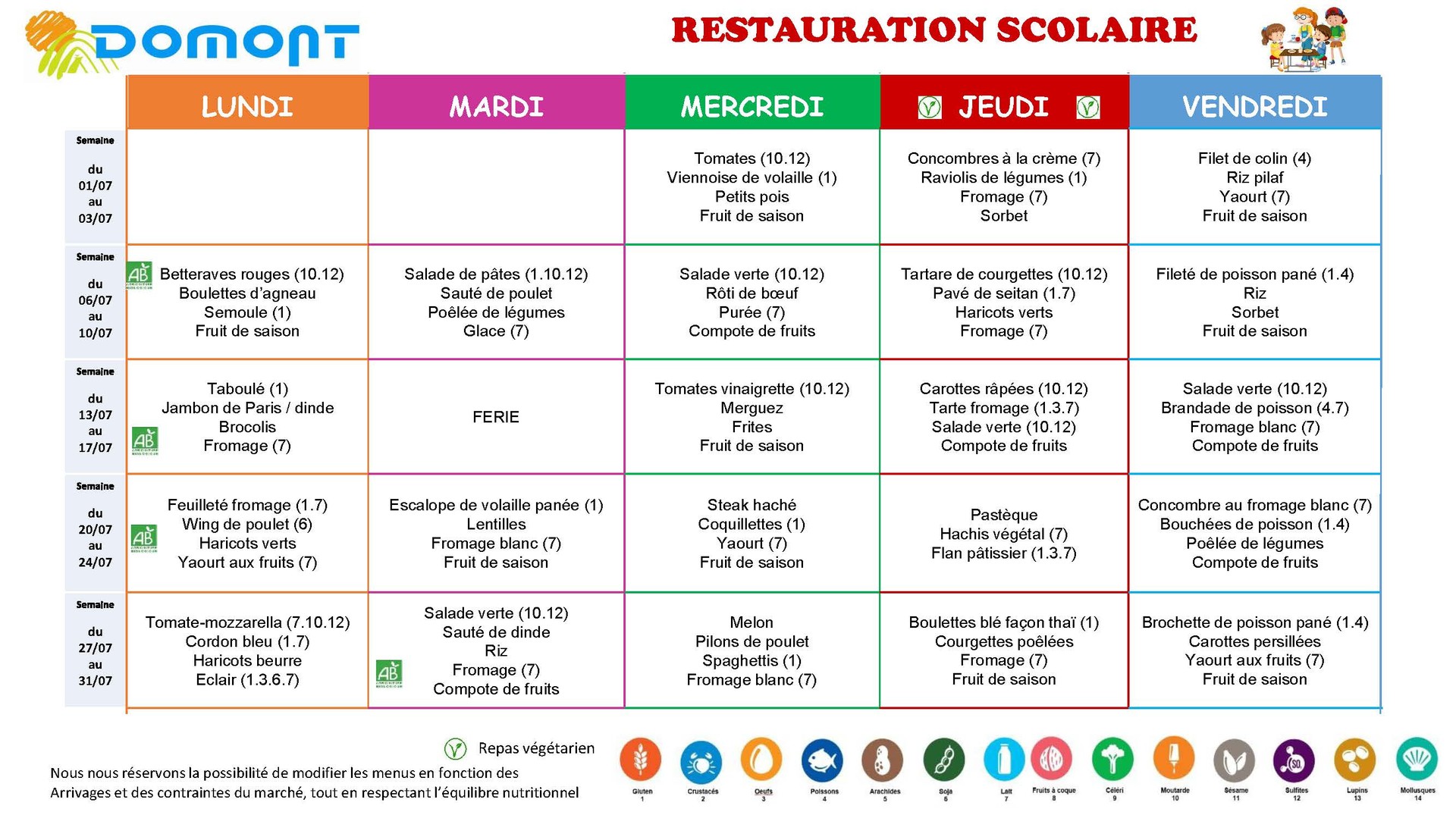 JUILLET 2026 RESTAURATION