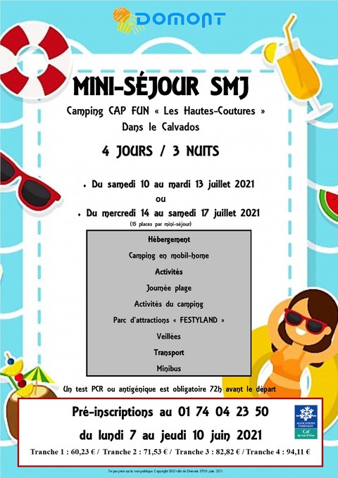 Mini-séjour vacances d'été 2021 Mini-séjour vacances d'été 2021