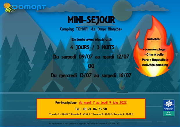 Mini-séjour vacances d'été SMJ 2022 Mini-séjour vacances d'été SMJ 2022