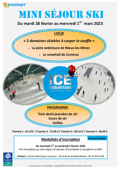 Séjour ski SMJ février 2023 Séjour ski SMJ février 2023