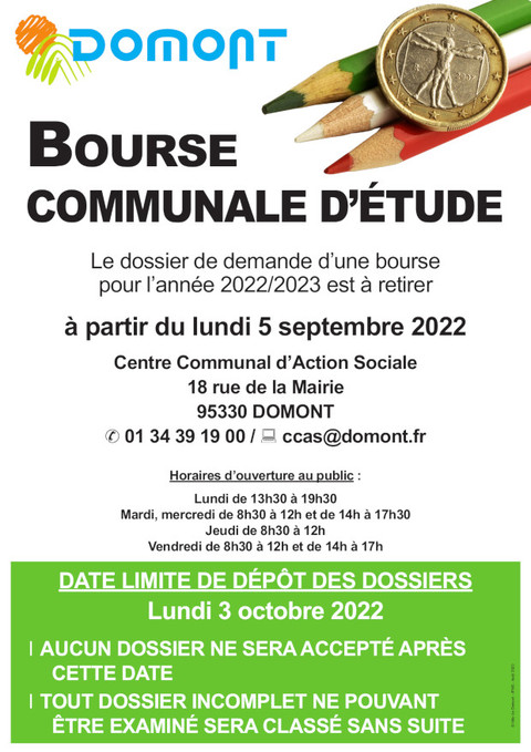 Affiche Bourse Communale CCAS  2022