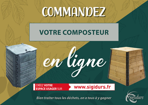 Affiche commander votre composteur en ligne Sigidurs juin 2022