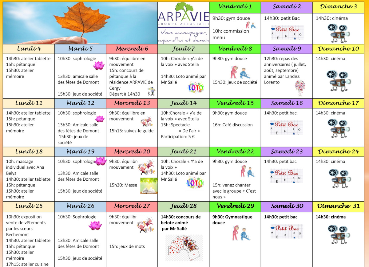 Programme activités Hélène Moutet octobre 2021 Programme activités Hélène Moutet octobre 2021