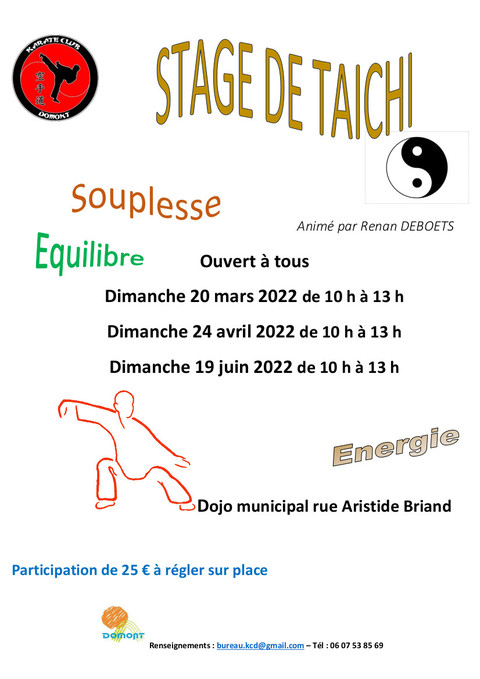 Affiche stage Tai Chi 2021-2022