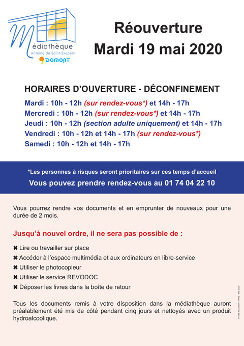 Réouverture médiathèque déconfinement Réouverture médiathèque déconfinement