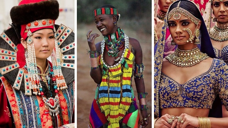 Costume traditionnel du sale monde